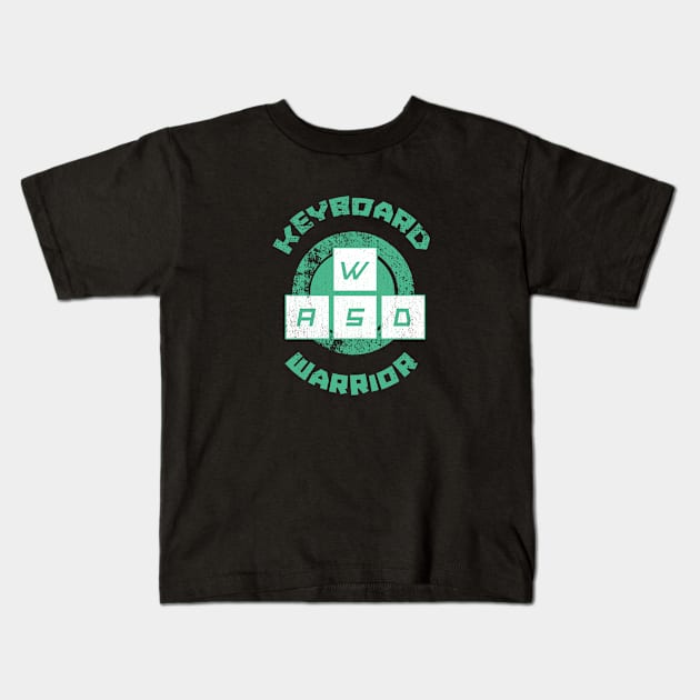 Keyboard Warrior (Green) Kids T-Shirt by The Geek Garage Sale